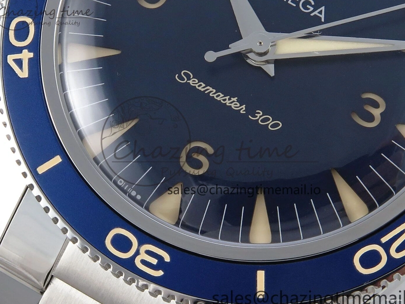 0523 Elegant Seamaster 300 Heritage SS VSF 1:1 Best Edition Blue Dial on SS Bracelet A 7701
